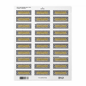 Zwart & Witte Driehoeken & Goud Glamour Chic Etiket (Full Sheet)