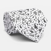 zwart-witte driehoeken op witte retro achtergrond stropdas (Opgerold)
