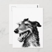Zwart-witte drift | Cute Hound Briefkaart (Voorkant / Achterkant)