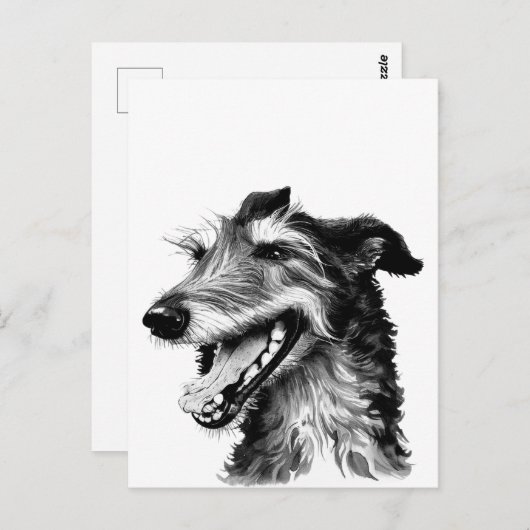 Zwart-witte drift | Cute Hound Briefkaart (Voorkant / Achterkant)