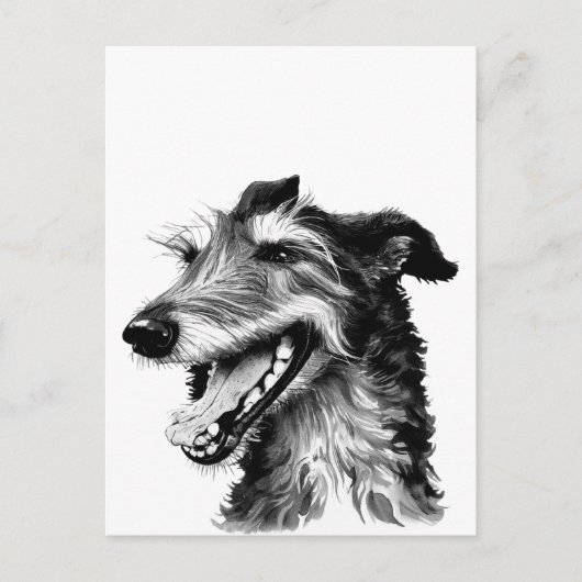 Zwart-witte drift | Cute Hound Briefkaart (Voorkant)