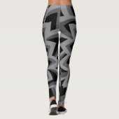 ZWART-WITTE DRONE BLOEMEN   LEGGINGS (Achterkant)