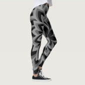 ZWART-WITTE DRONE BLOEMEN   LEGGINGS (Rechts)