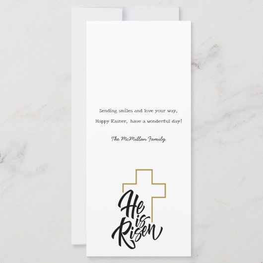 Zwart-witte duif Happy Easter Flat Kaart (Achterkant)