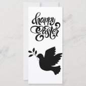 Zwart-witte duif Happy Easter Flat Kaart (Voorkant)