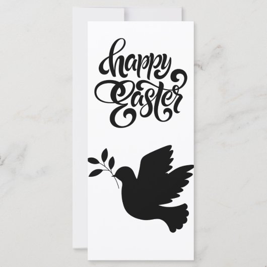 Zwart-witte duif Happy Easter Flat Kaart (Voorkant)