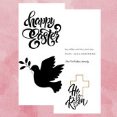 Zwart-witte duif Happy Easter Flat Kaart