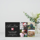 Zwart witte duif vrede op aarde kerstgroet feestdagenkaart (Staand voorkant)