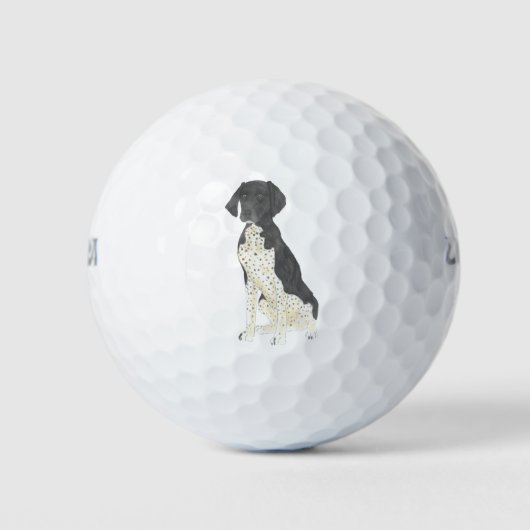Zwart-witte Duitse horthaired pointer Golfballen (Voorkant)