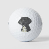 Zwart-witte Duitse horthaired pointer Golfballen (Voorkant)