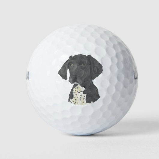 Zwart-witte Duitse horthaired pointer Golfballen (Voorkant)
