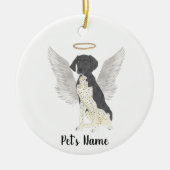 Zwart-witte Duitse staande hond condoleance Keramisch Ornament (Voorkant)