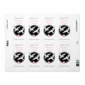 Zwart-witte duiven bruiloft wijn labels (Full Sheet)