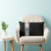 Zwart-witte edelmonogram kussen (Stoel)