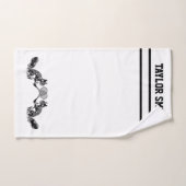 Zwart-witte eekhoorn tennisspeler met tekst handdoek (Handdoek)