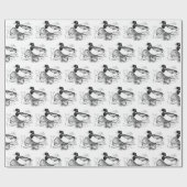 Zwart-witte eenden cadeaupapier (Vlak)