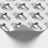 Zwart-witte  eenden cadeaupapier (Hoek)