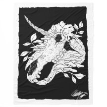 Zwart-witte eenhoornschedel