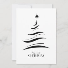 Zwart-witte eenvoudige moderne kerstboom