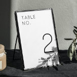 Zwart-witte, eenvoudige, moderne, minimalistische  kaart<br><div class="desc">Zwart-wit eenvoudig modern minimalistisch huwelijkstafelnummer. Neem contact met me op als je nog meer objecten nodig hebt.</div>