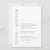 Zwart-witte, eenvoudige, moderne, minimalistische kaart (Voorkant)