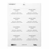 Zwart-witte eenvoudige platenarchitect etiket (Full Sheet)