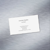 Zwart-witte eenvoudige platenarchitect magnetisch visitekaartje (Voorbeeld)