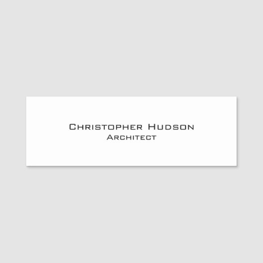 Zwart-witte eenvoudige platenarchitect naamplaatje (Voorkant)