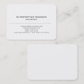 Zwart-witte eenvoudige platenarchitect visitekaartje (Voorkant / Achterkant)