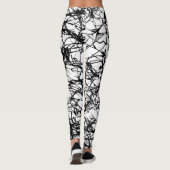 Zwart Witte Eenvoudige Ruwe Abstract Leggings (Achterkant)