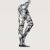 Zwart Witte Eenvoudige Ruwe Abstract Leggings (Rechts)