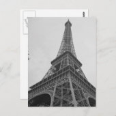 Zwart & Witte Eiffeltoren in Parijs Briefkaart (Voorkant / Achterkant)