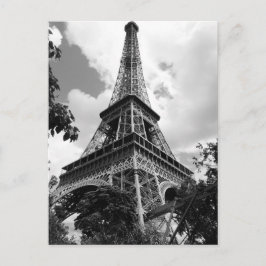 Zwart Witte Eiffeltoren in Parijs Briefkaart