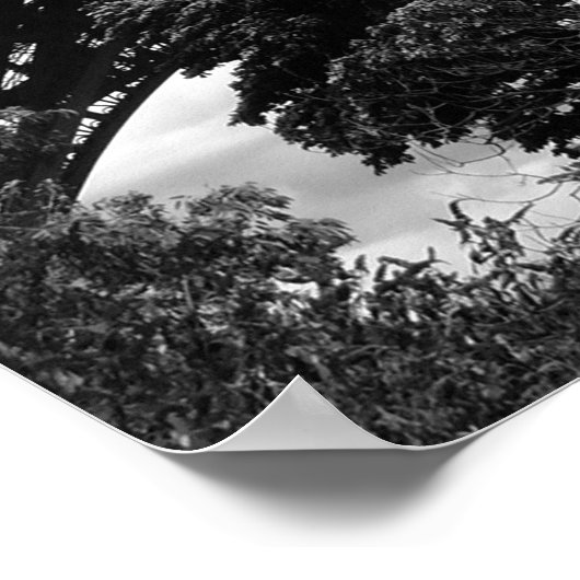 Zwart Witte Eiffeltoren in Parijs Poster (Hoek)