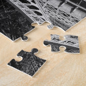 Zwart-witte Eiffeltoren Legpuzzel (Zijkant)