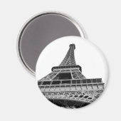 Zwart-witte Eiffeltoren Magnet (Voorkant / Achterkant)