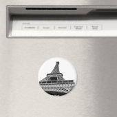 Zwart-witte Eiffeltoren Magnet (Insitu (Vaatwasser))