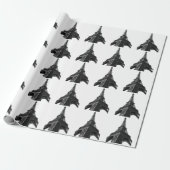 Zwart & Witte Eiffeltoren Parijs Europese Reis Cadeaupapier (Uitgerold)