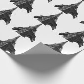 Zwart & Witte Eiffeltoren Parijs Europese Reis Cadeaupapier (Hoek)