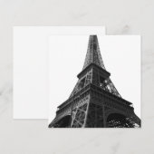 Zwart & Witte Eiffeltoren Parijs Europese Reis Feestdagenkaart (Voorkant / Achterkant)