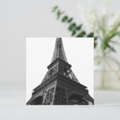 Zwart & Witte Eiffeltoren Parijs Europese Reis Feestdagenkaart (Staand voorkant)