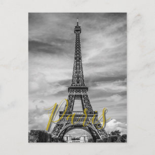 Zwart & Witte Eiffeltoren Parijs Frankrijk Briefkaart