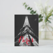 Zwart & Witte Eiffeltoren Parijs Frankrijk Klassie Briefkaart (Staand voorkant)