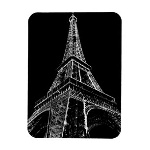 Zwart Witte Eiffeltoren Parijs Reizen Vintage Magneet
