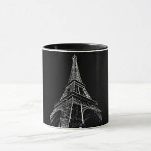 Zwart Witte Eiffeltoren Parijs Reizen Vintage  Mok