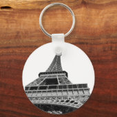 Zwart-witte Eiffeltoren Sleutelhanger (Voorkant)