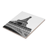Zwart-witte Eiffeltoren Tegeltje (Zijkant)