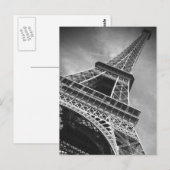 Zwart-witte Eiffeltoren van onderen - Parijs Briefkaart (Voorkant / Achterkant)
