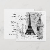 Zwart-witte Eiffeltowerscène Kaart (Voorkant / Achterkant)
