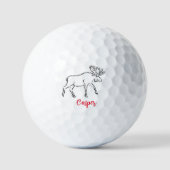 Zwart-witte eland golfballen (Voorkant)